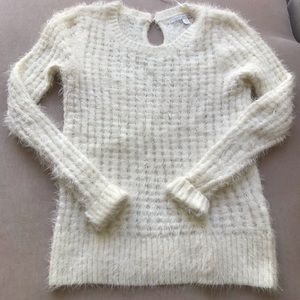 🔥LC Lauren Conrad Fuzzy Cream Sweater!!
